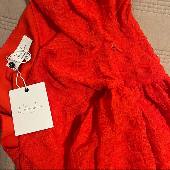 L'Academie Red Mini Dress Babydoll Romance - Picture 6 of 6